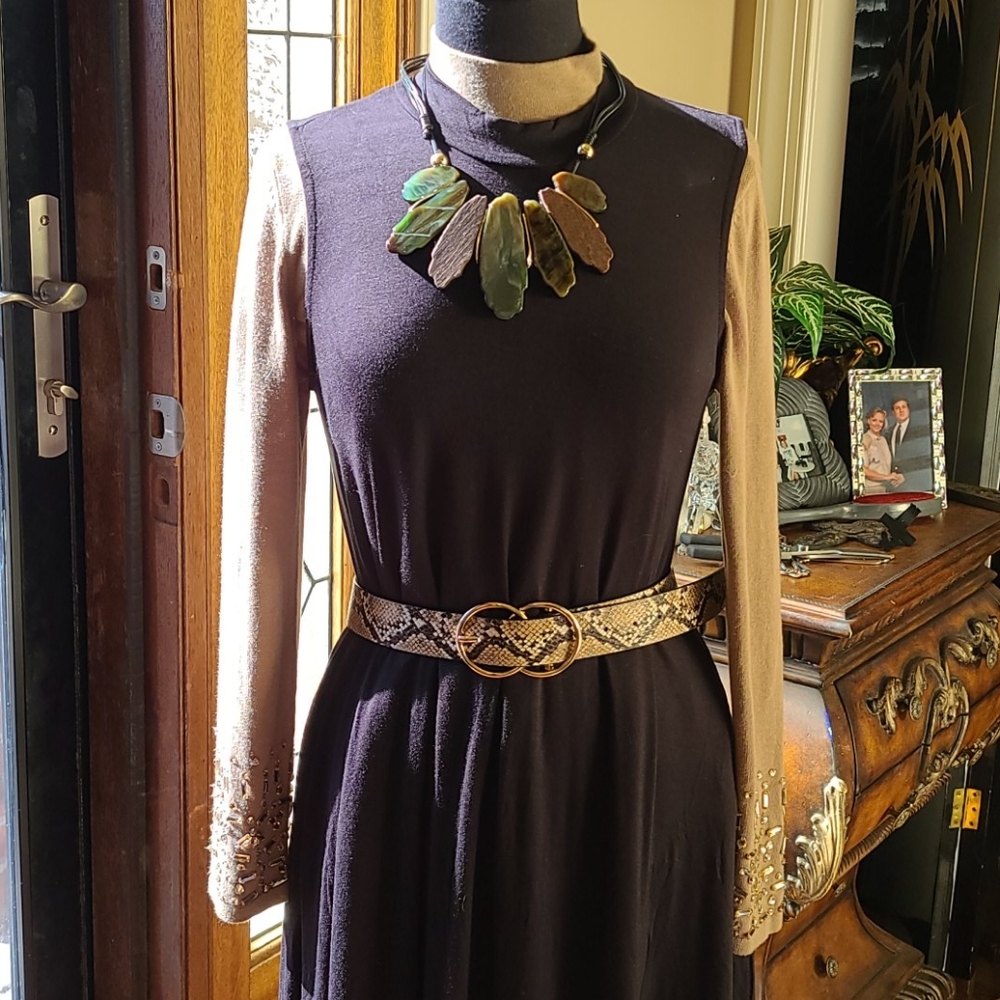 Animal Print Belt Brown/tan/creme 42 1/2" long